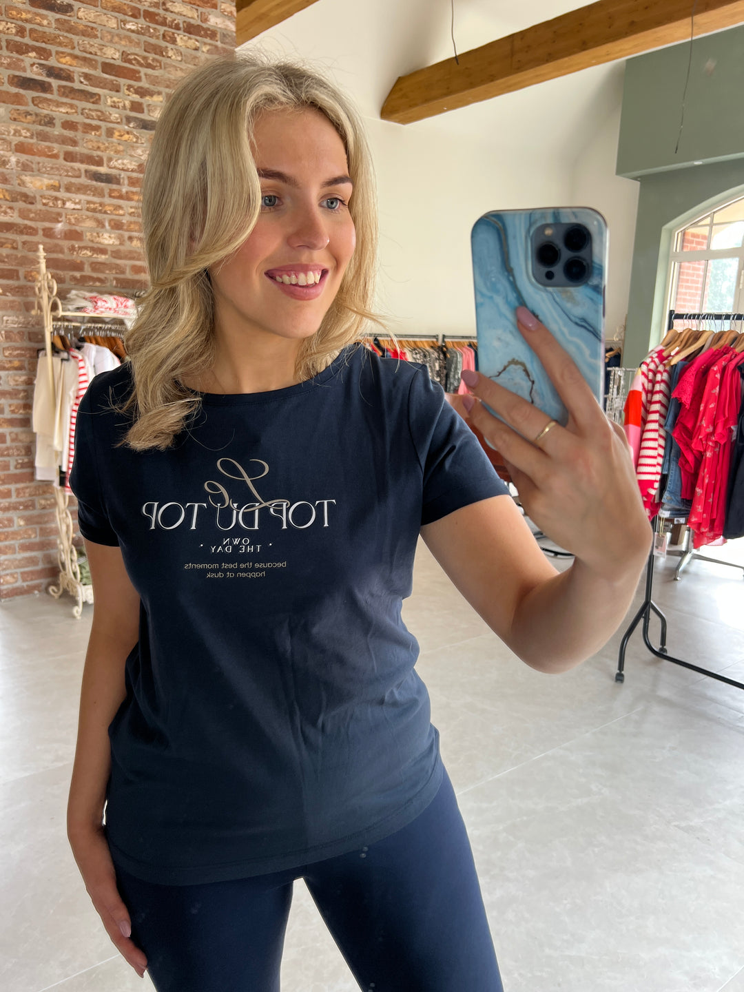 Street One Wording T-shirt In Deepwater Blue