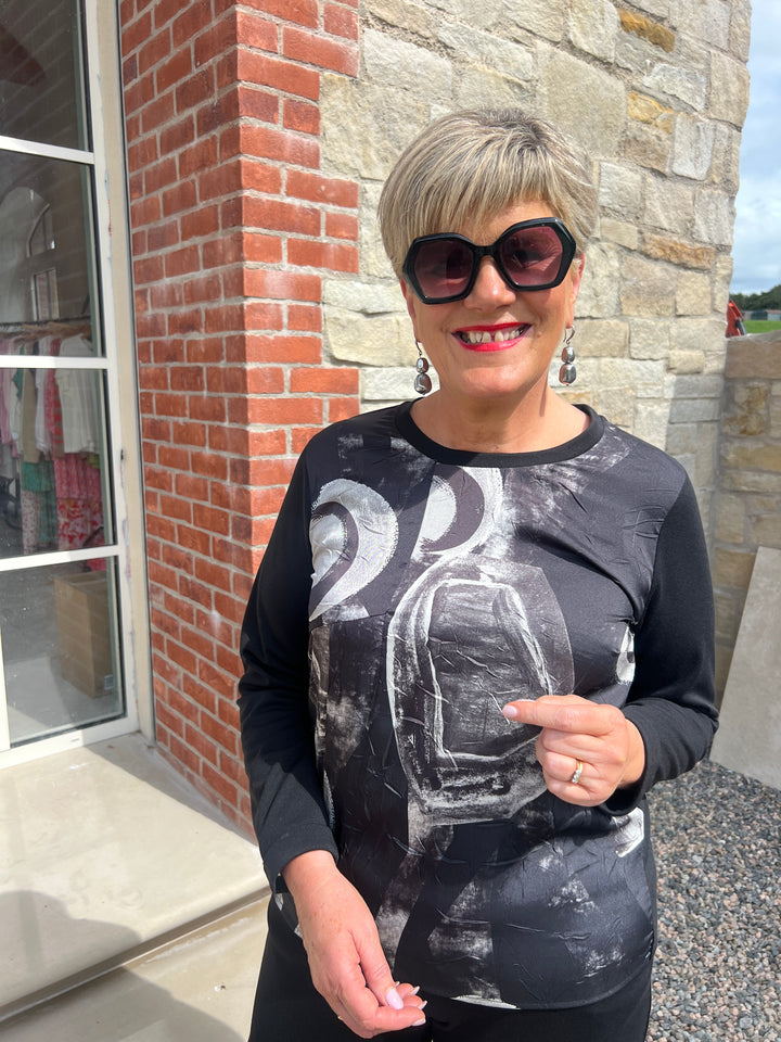 Peruzzi Ultra Print Top In Black