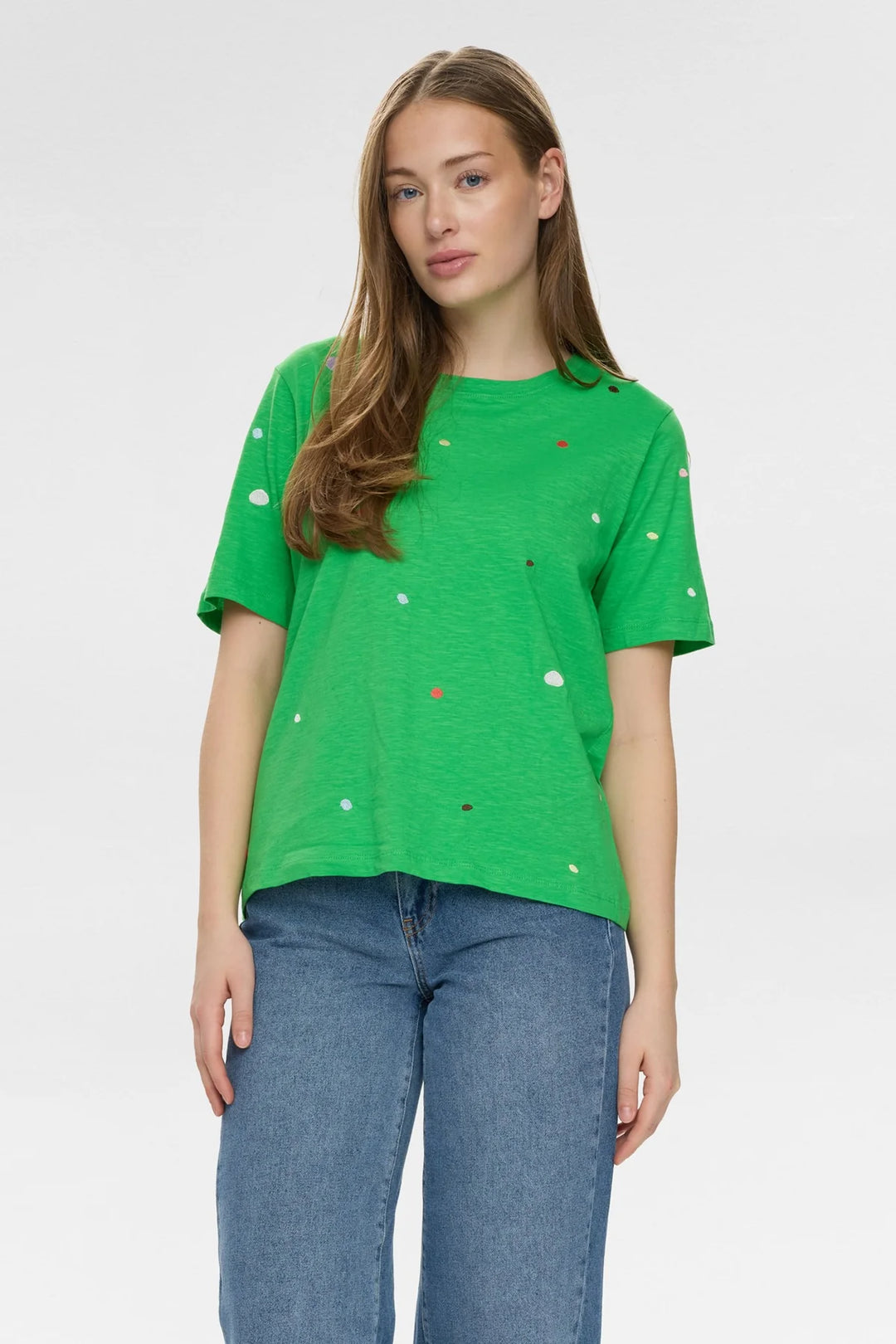 Nümph Organic Cotton spot t-shirt in green