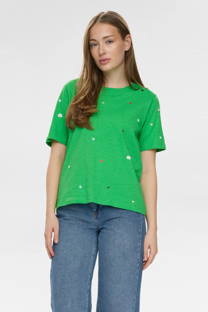 Nümph Organic Cotton spot t-shirt in green