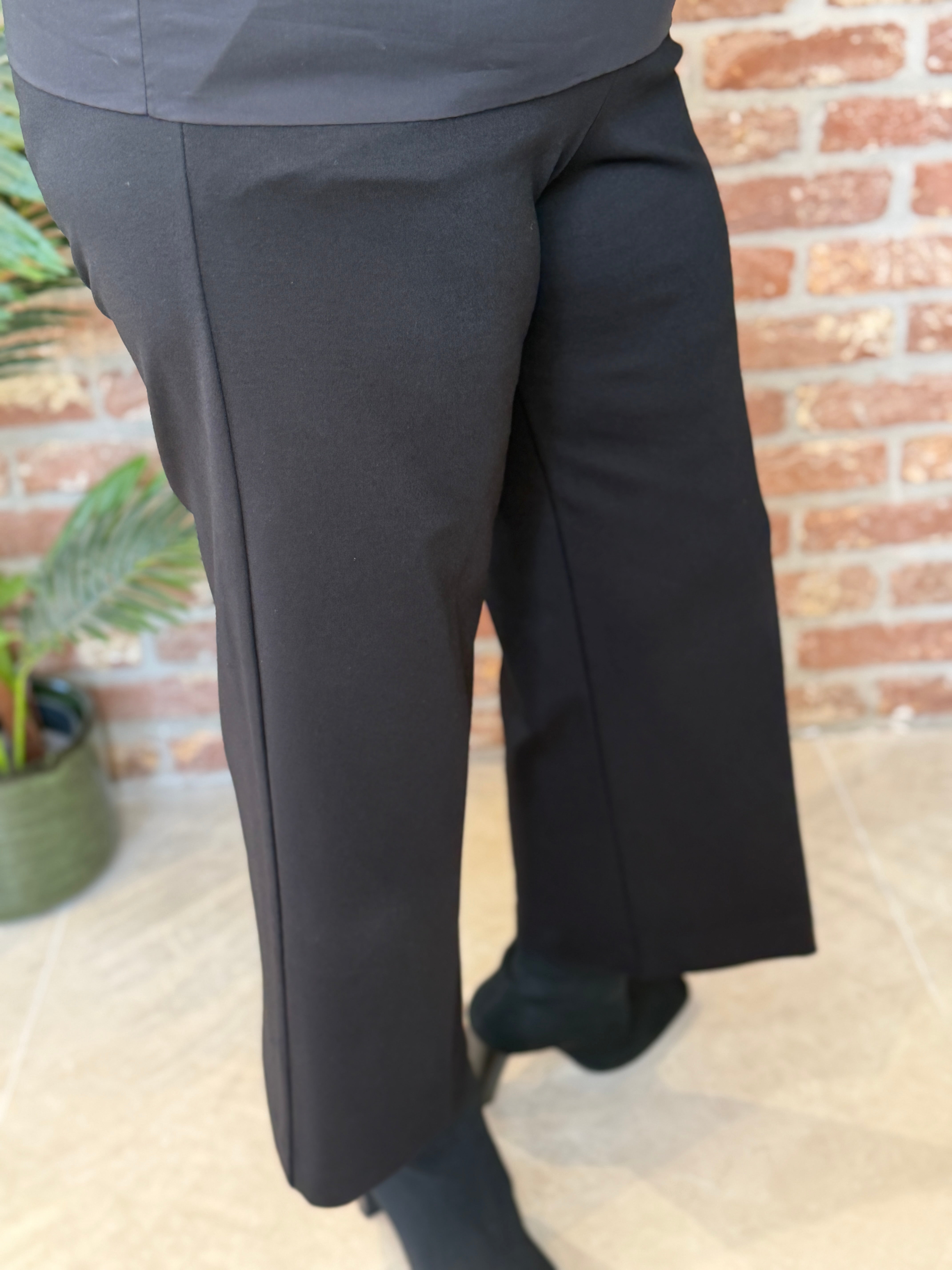Wide Leg Trousers In Black