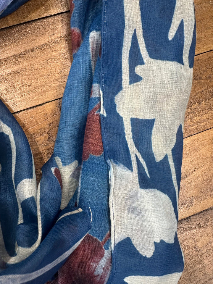 Amelia Forest Print Scarf In Navy