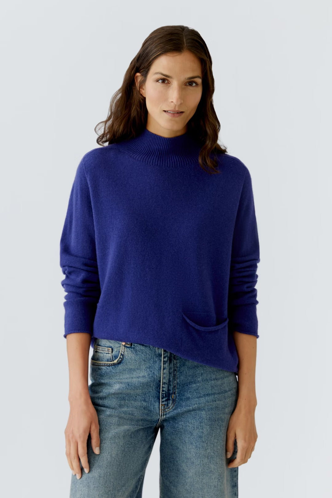 Oui Plain Pullover With In Blue Ribbon