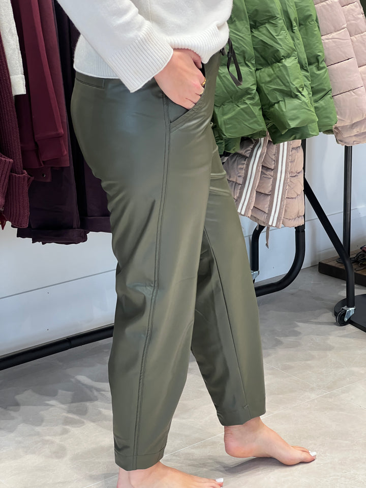 Stehmann Rhonda Pleather Trousers In Forest