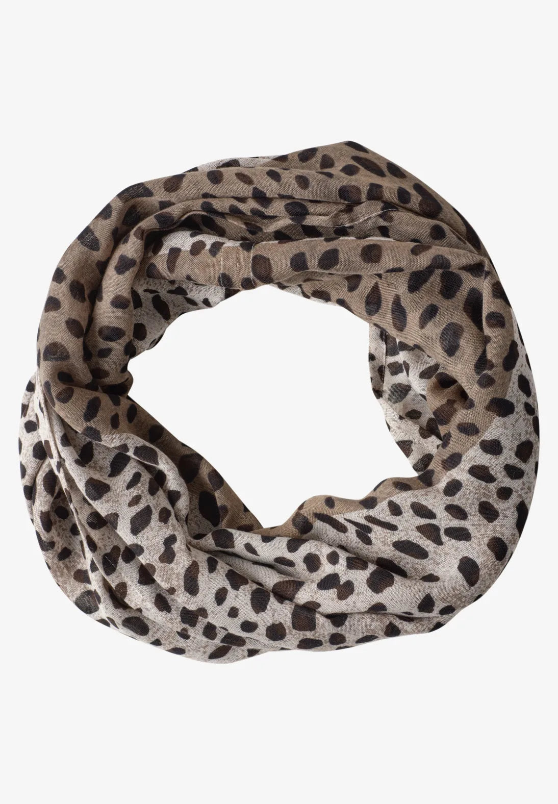 Printed loop snood in black multi
