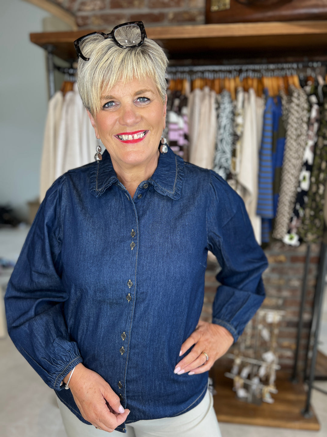 Culture Cuhilka Denim Shirt In Rinse Wash