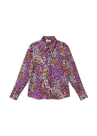 Animal print shirt in purple multi