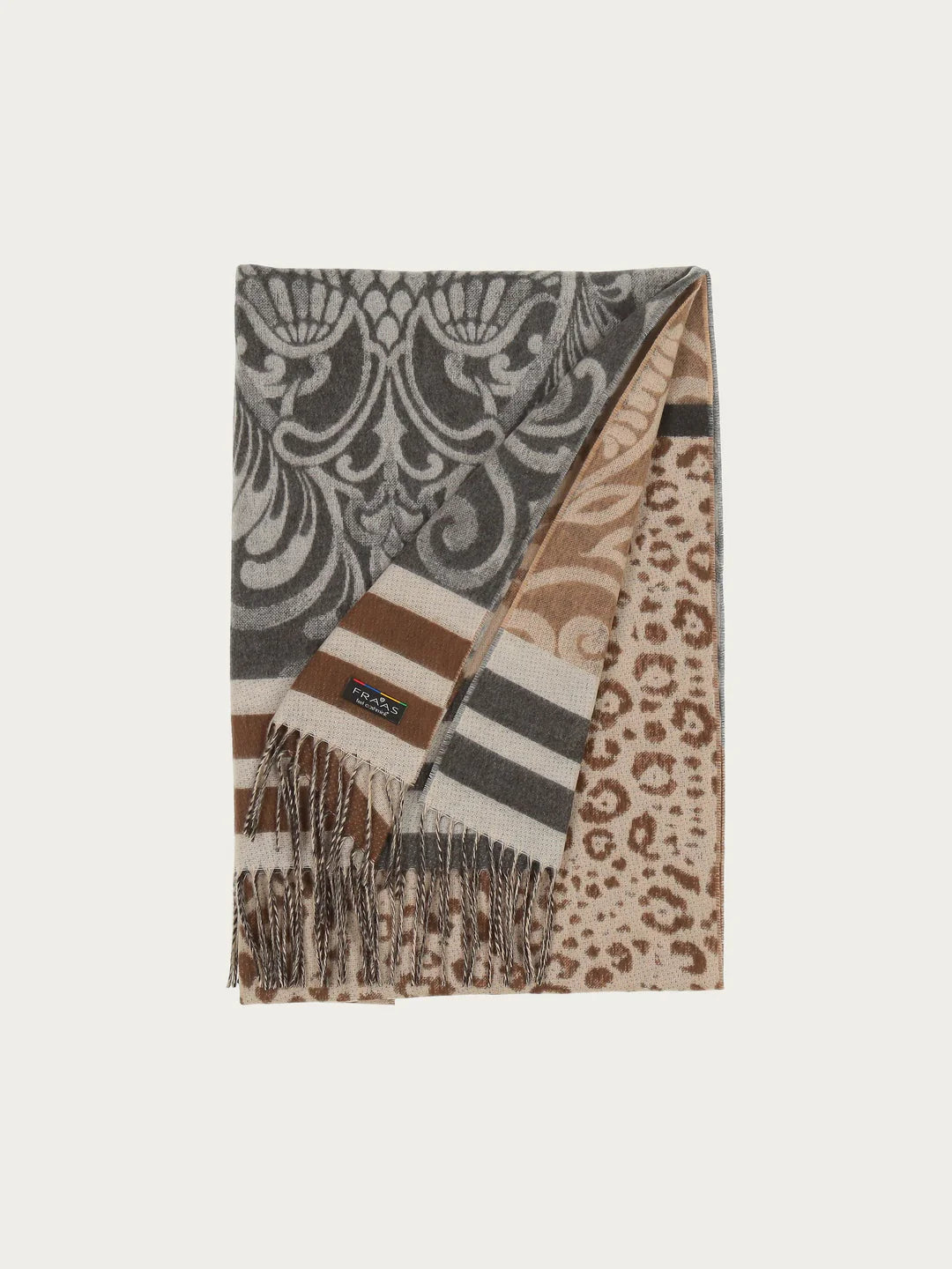 Cashmink paisley design Scarf In Grey