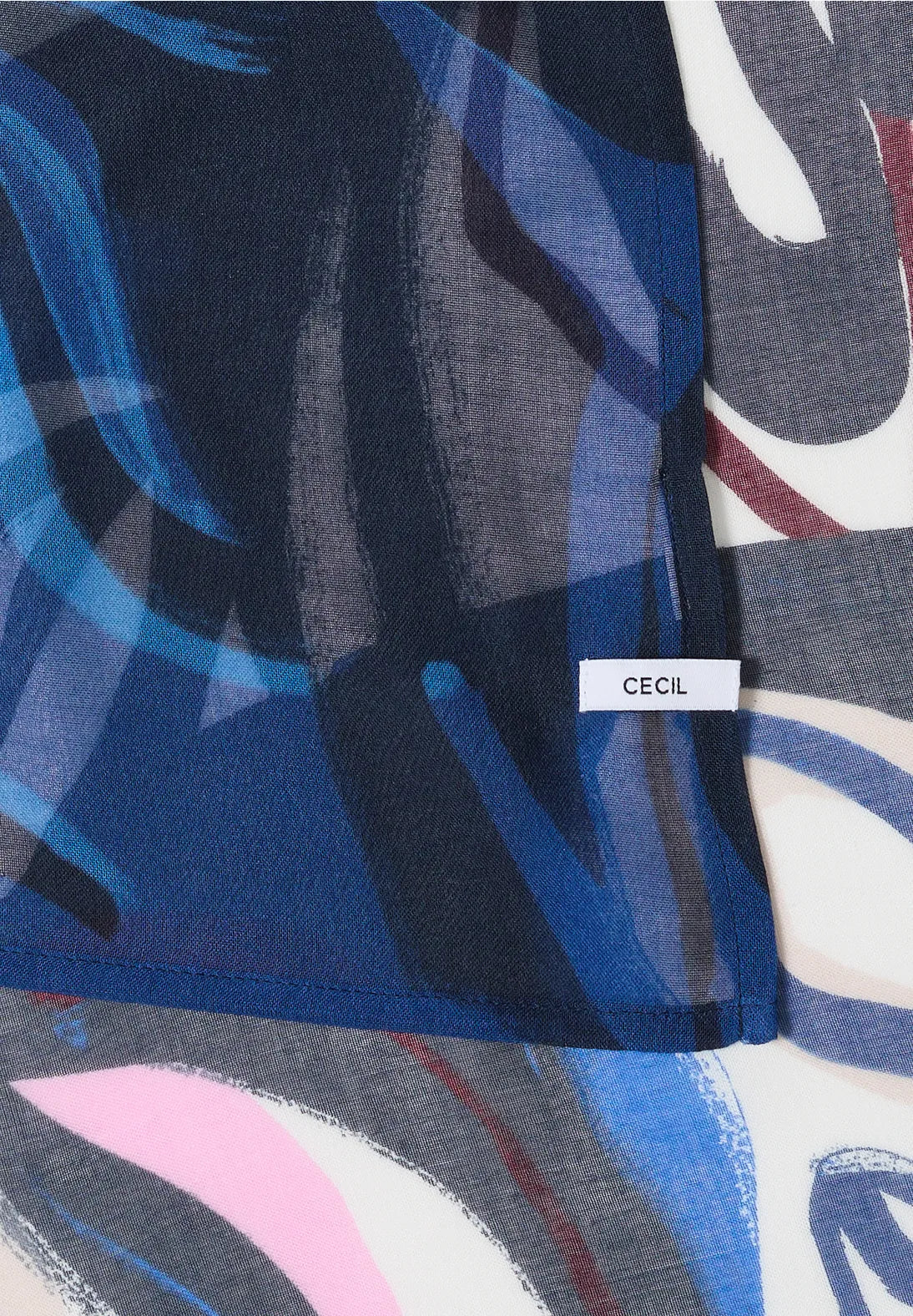 Cecil print multi scarf In universal blue
