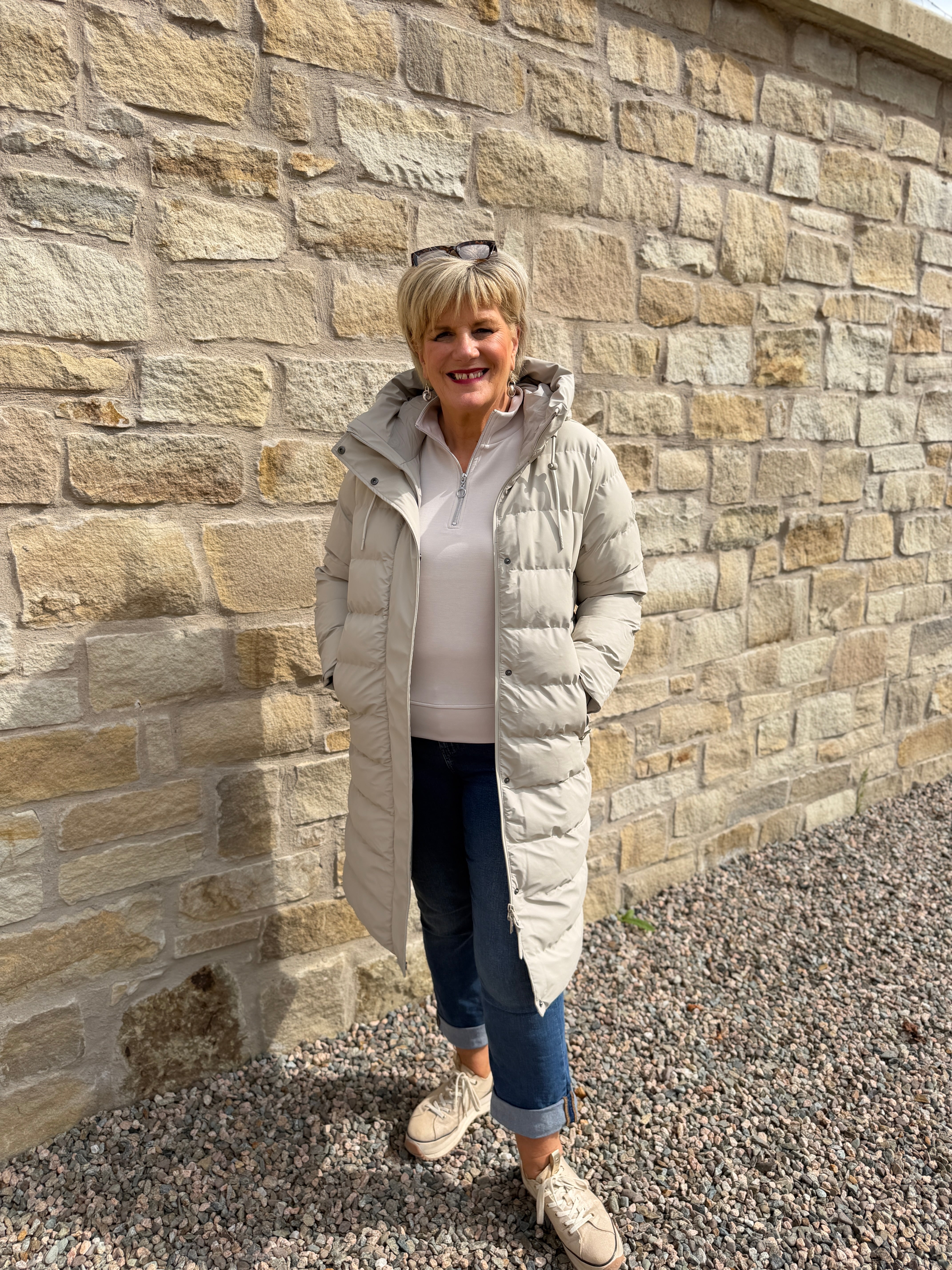 Glaze Puffa raincoat in Stone Grey