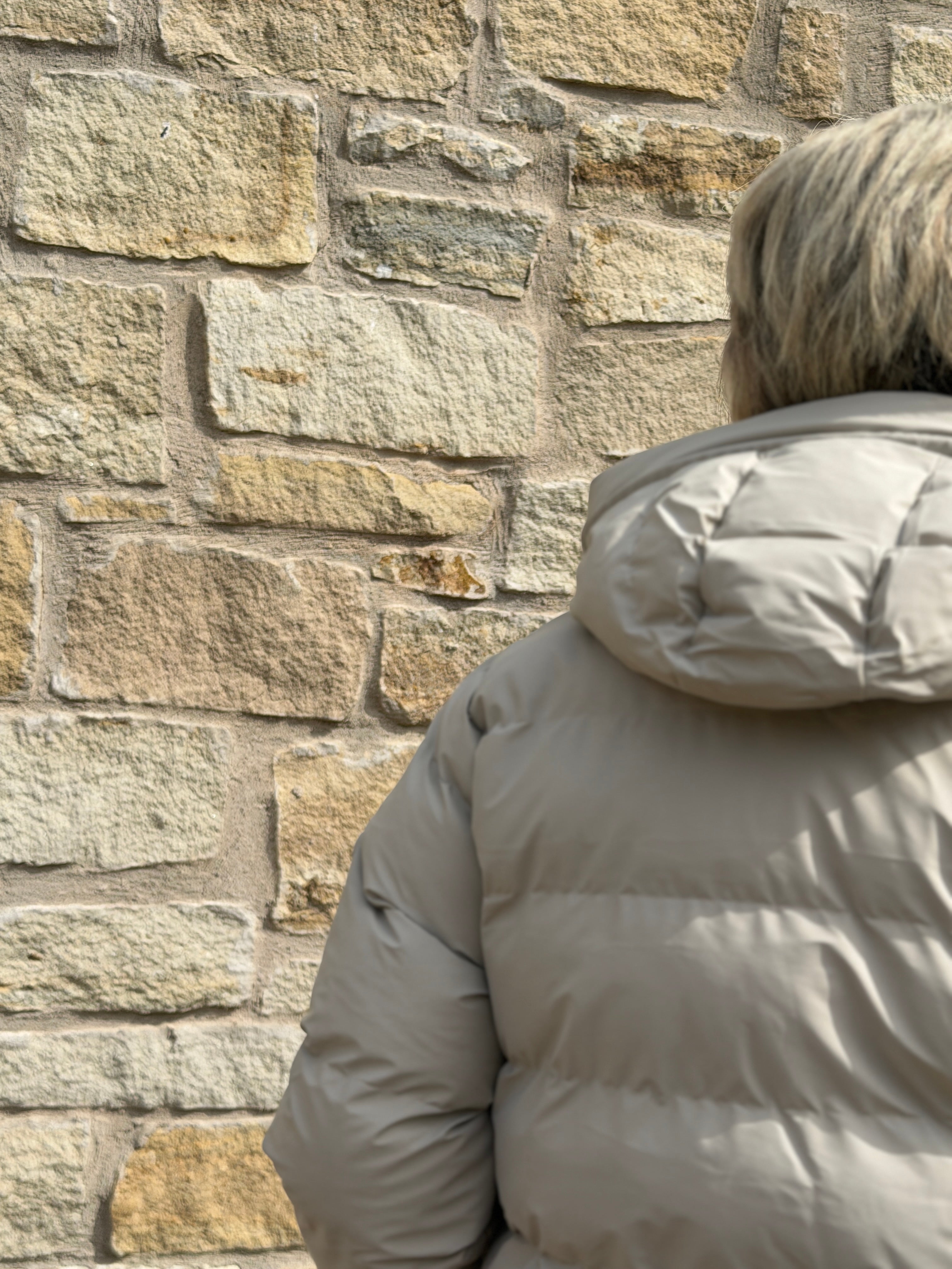 Glaze Puffa raincoat in Stone Grey