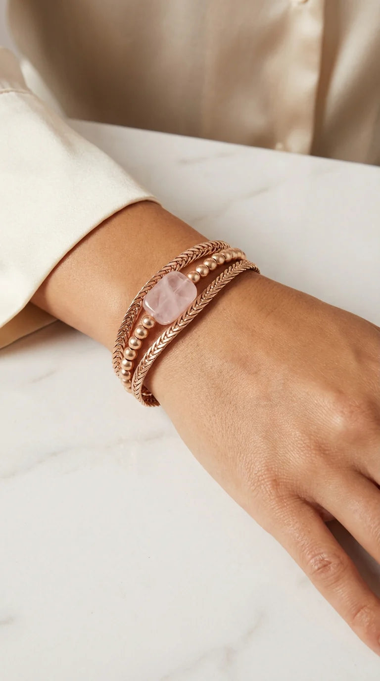 Envy Chain Multi Strand Bracelet in Gold & White