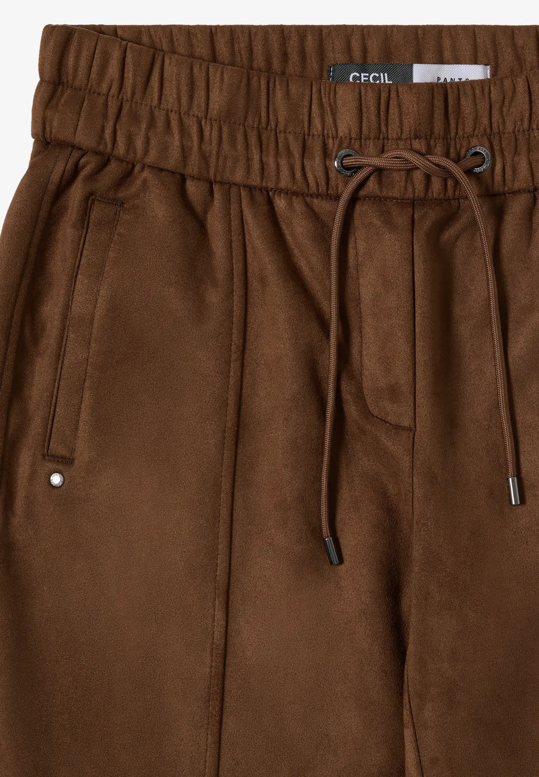 Cecil Tracey Suede Trousers In Mocha Carmel