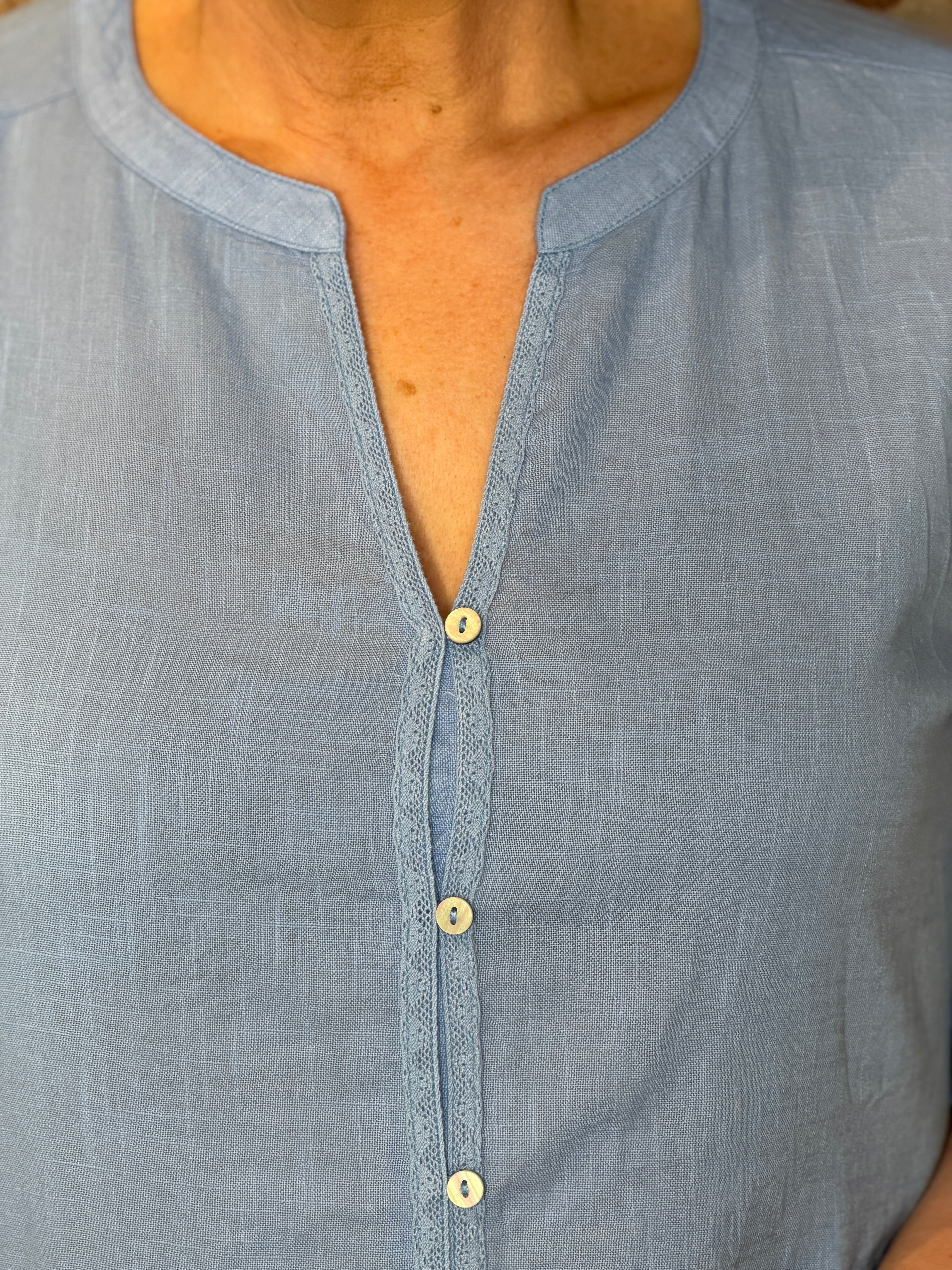 Street One Lace Detail Blouse In blue