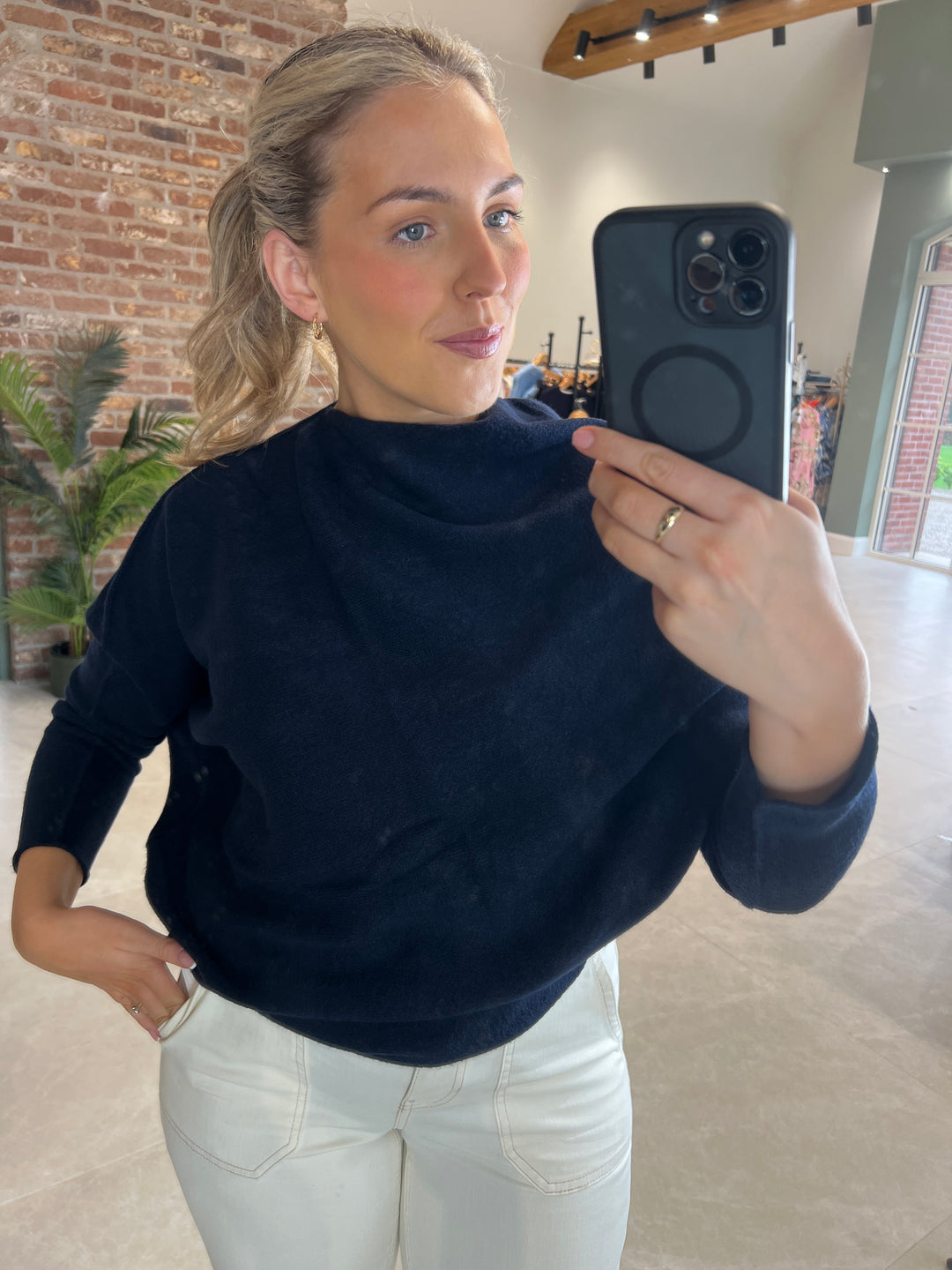 Deck By Decollage Asymmetric Knit In Navy