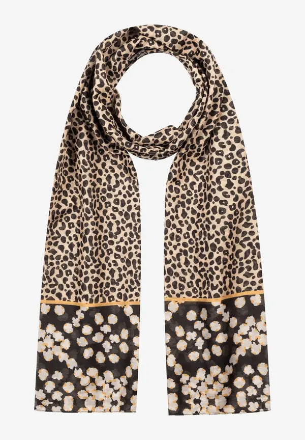 More & More Two Tone Scarf In Black Multi