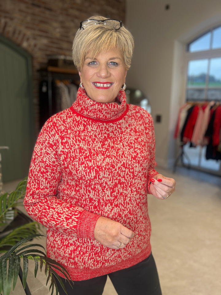 Street One Two Tone Pullover In Racing Red