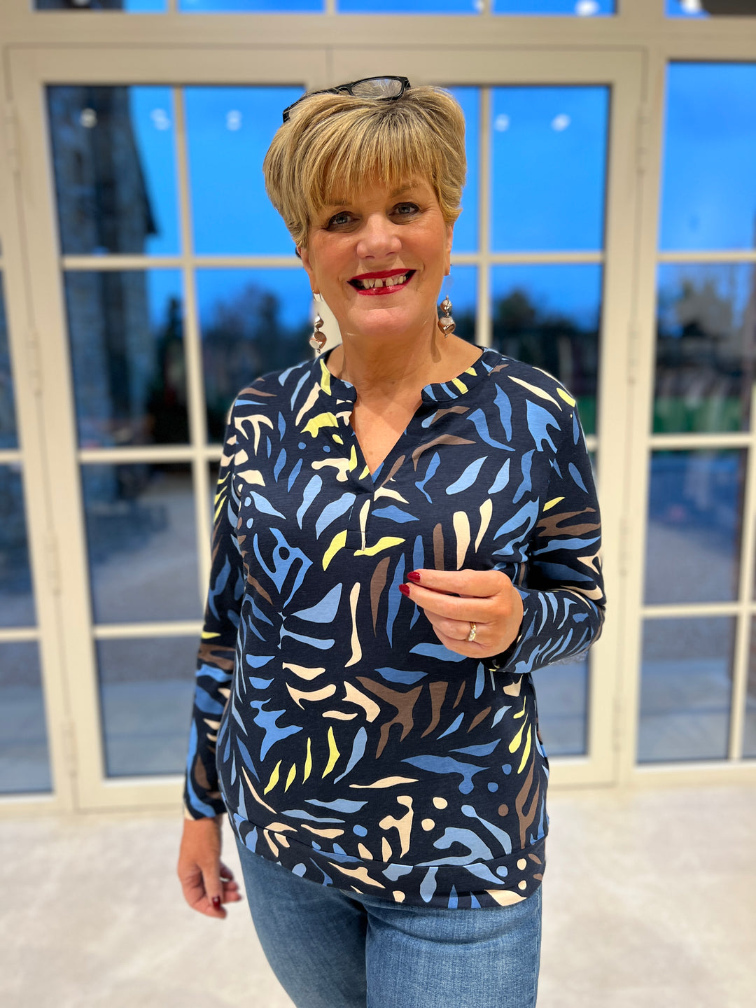 Cecil Multi Top In Universal Blue