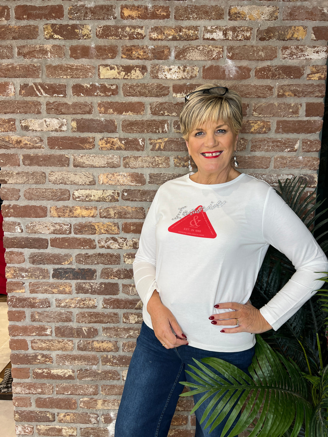 Monari Embellishment Top In Off White