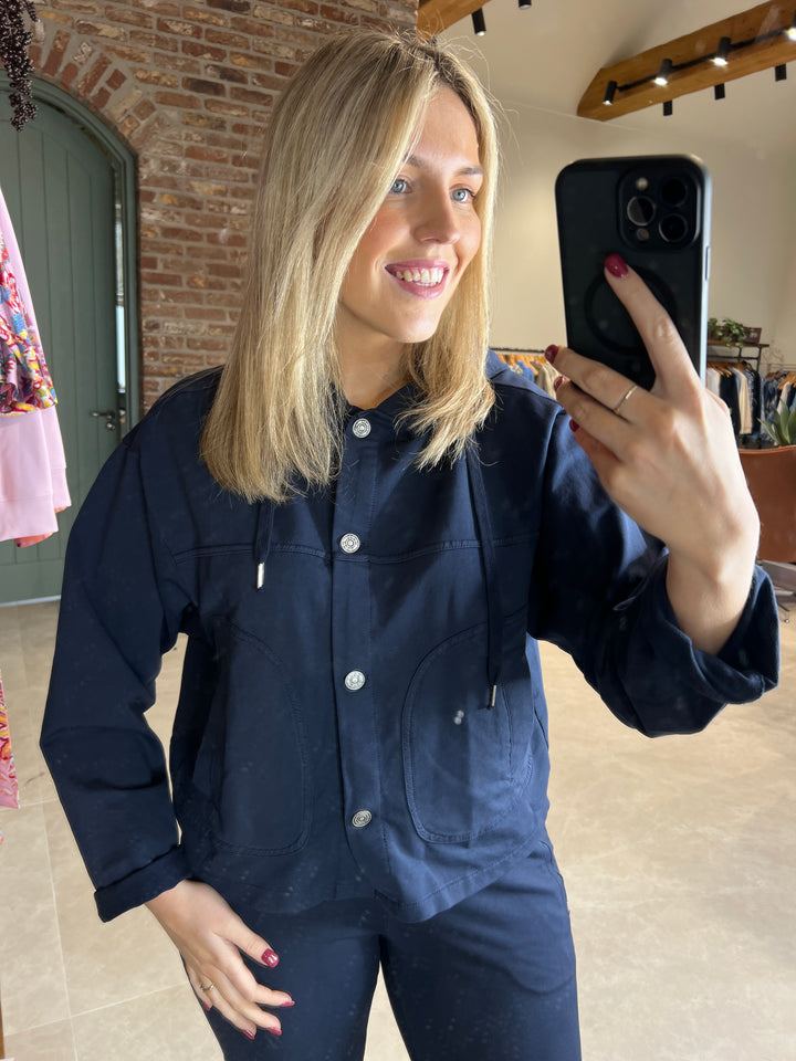 Deck By Decollage Hooded Jacket In Navy