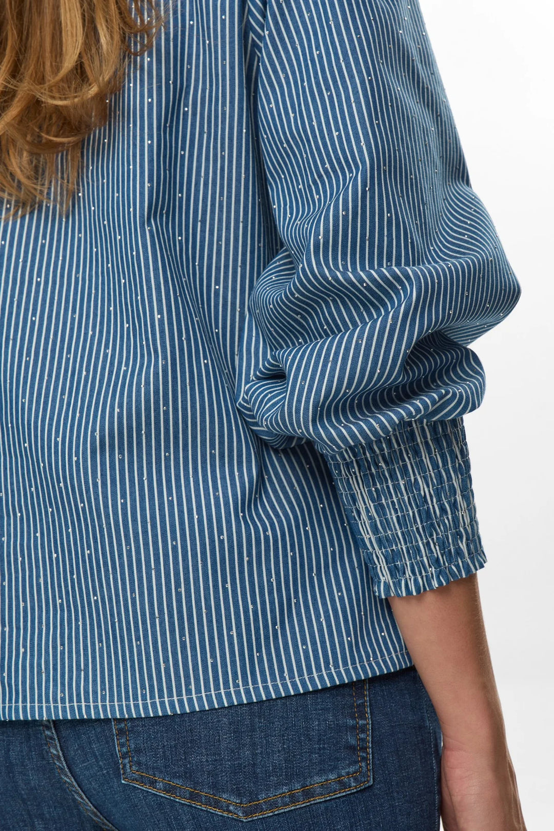 Nümph Nuemile Striped Shirt In Denim Blue