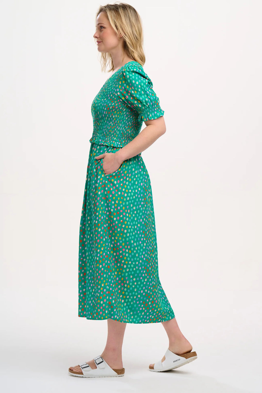 Sugarhill Brighton Bettina Rainbow Dress In Green