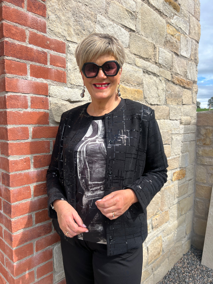 Peruzzi Sequin Pattern Jacket In Black