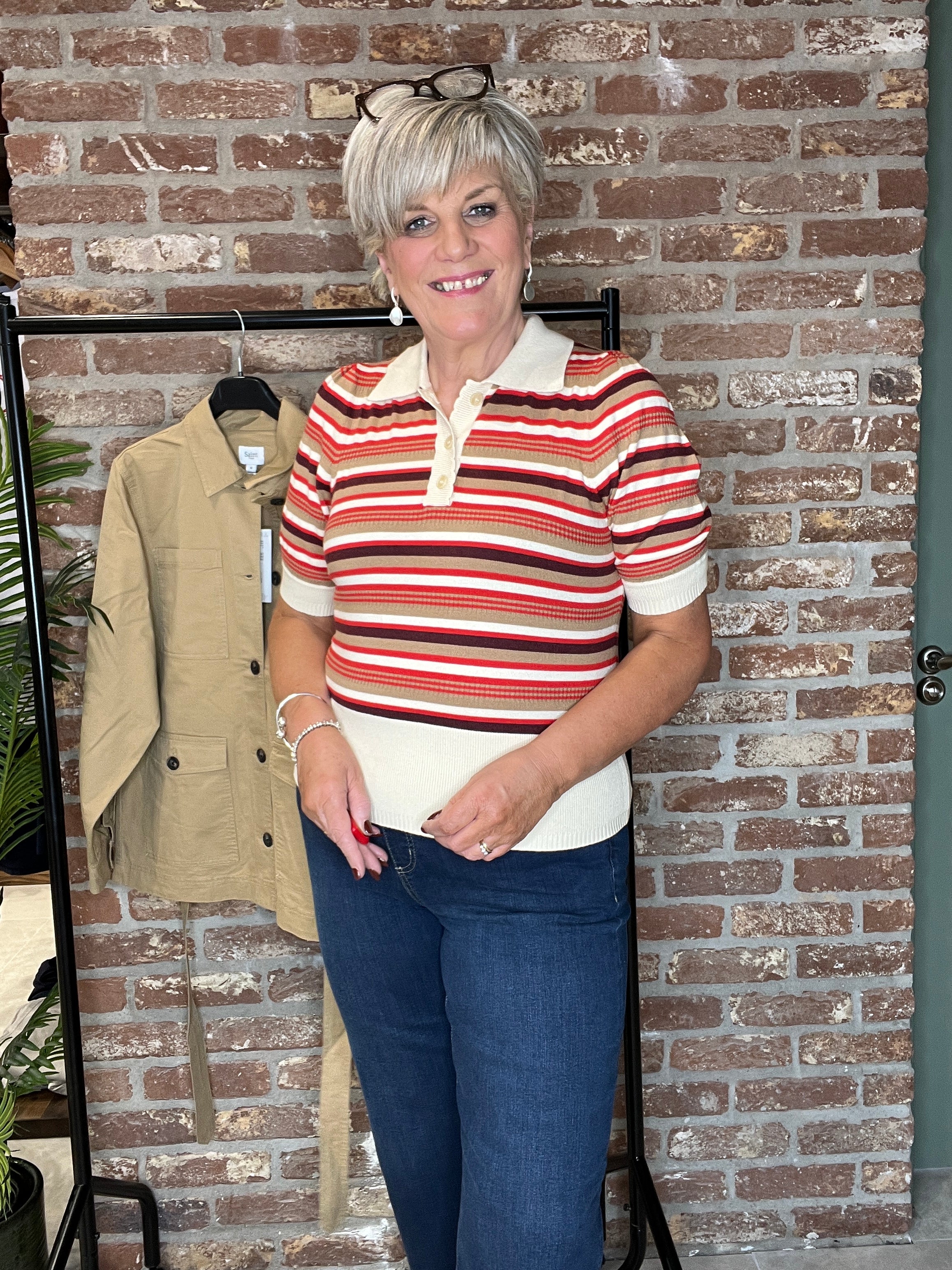 Saint Tropez Soft Striped Polo-shirt In Red Multi