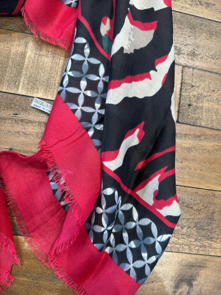Amelia Zebra Print Scarf In Red