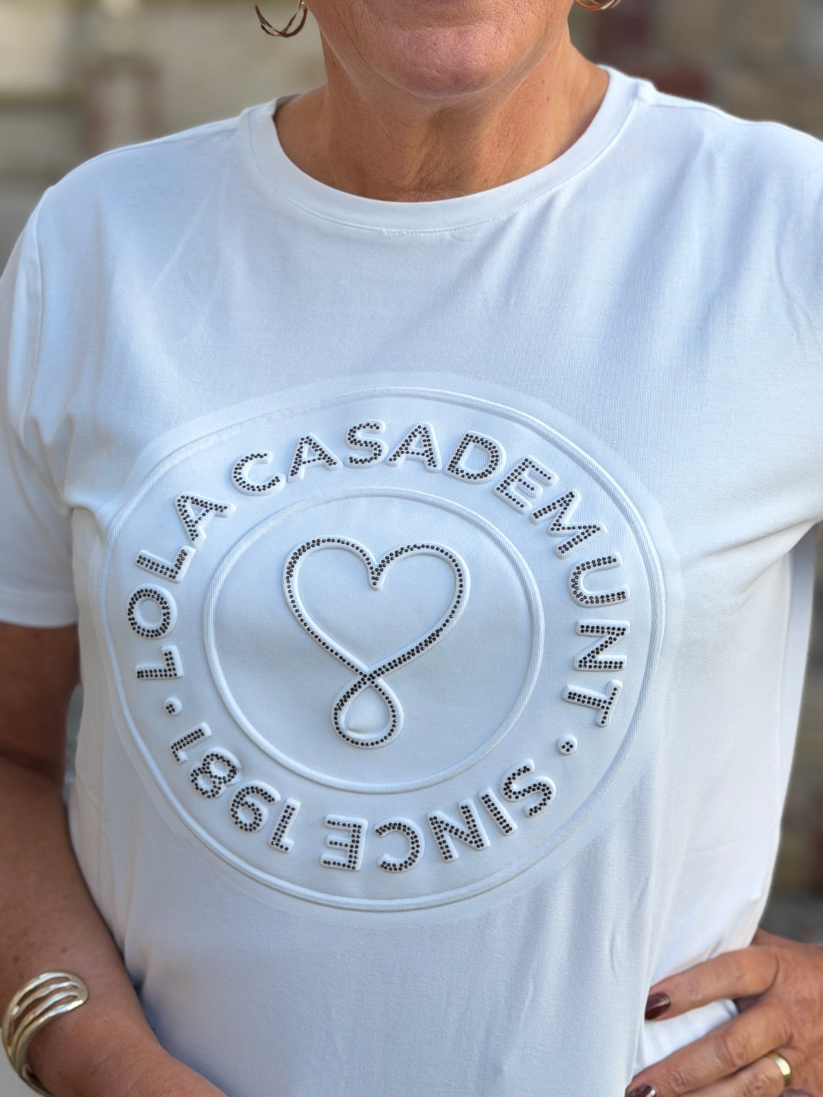T-shirt with heart donut print in white