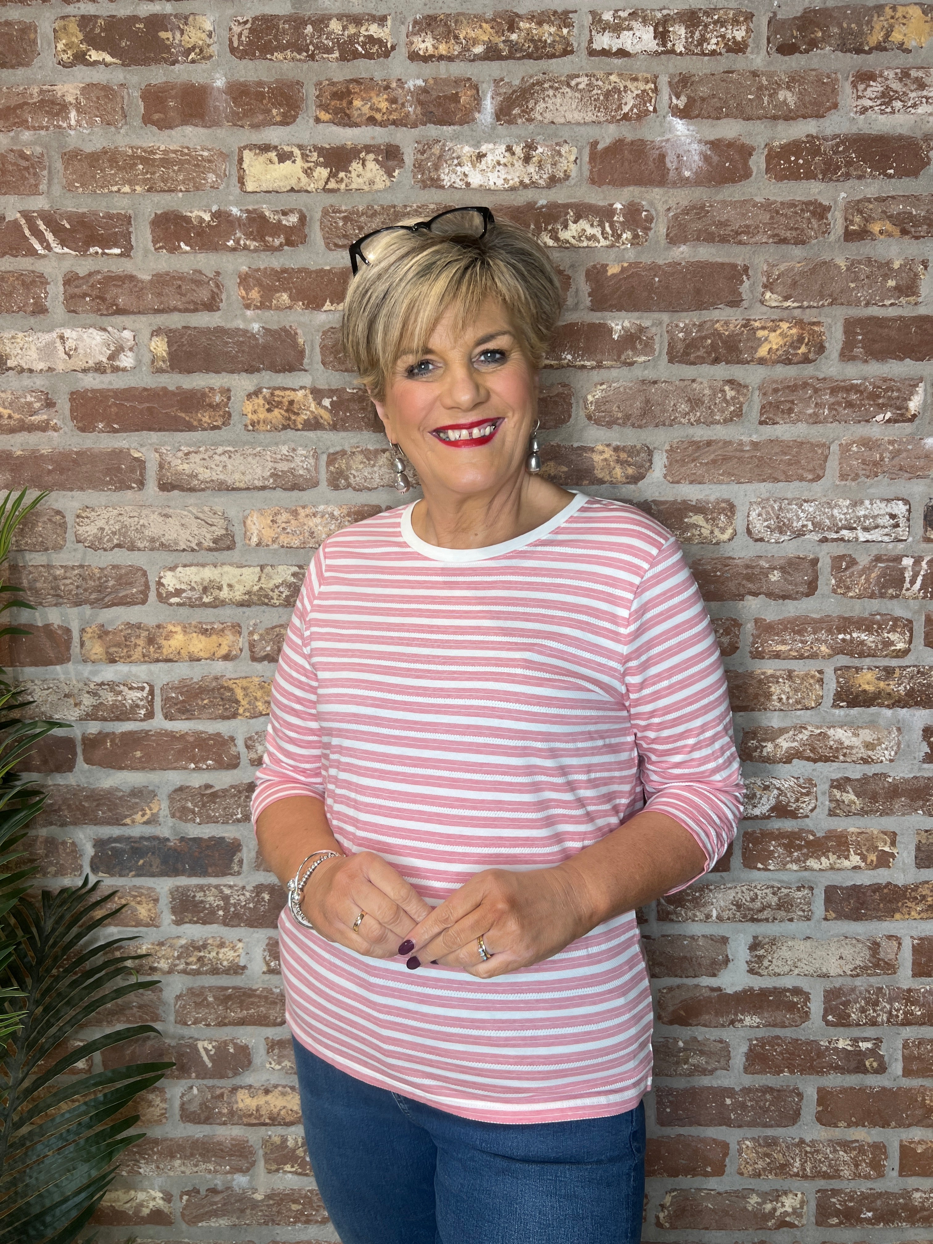 Soya Concept Chanie Striped Top In Pink