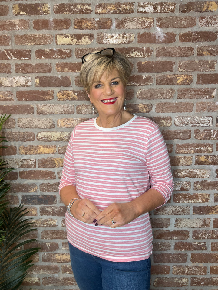 Soya Concept Chanie Striped Top In Pink