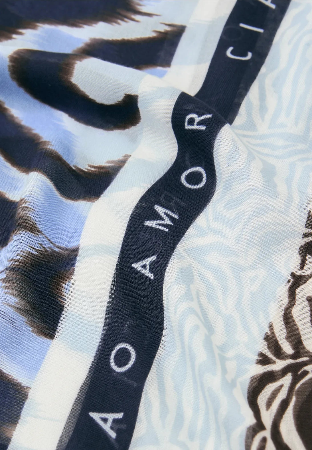 Street One Print Loop Snood In Drift blue