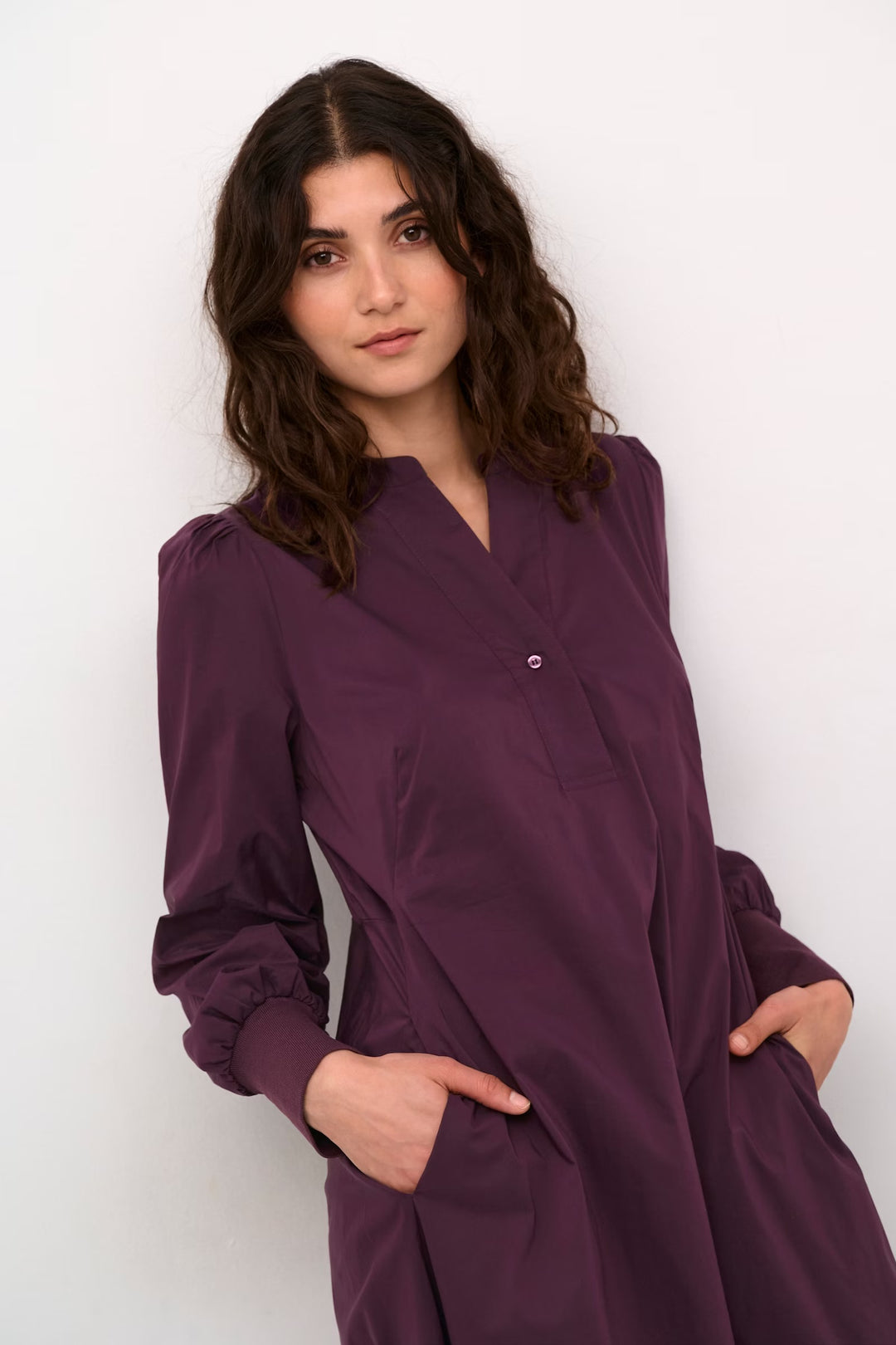 Culture Cuantoinett Rib Dress In Wine