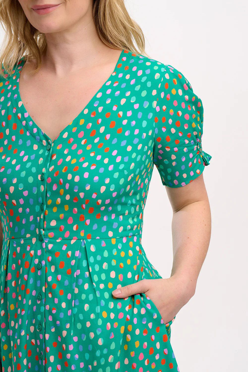 Sugarhill Brighton Marigold Mini Rainbow Dress In Green