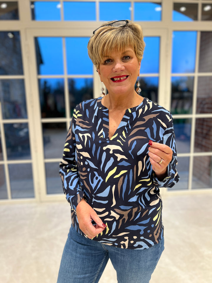 Cecil Multi Blouse In Universal Blue