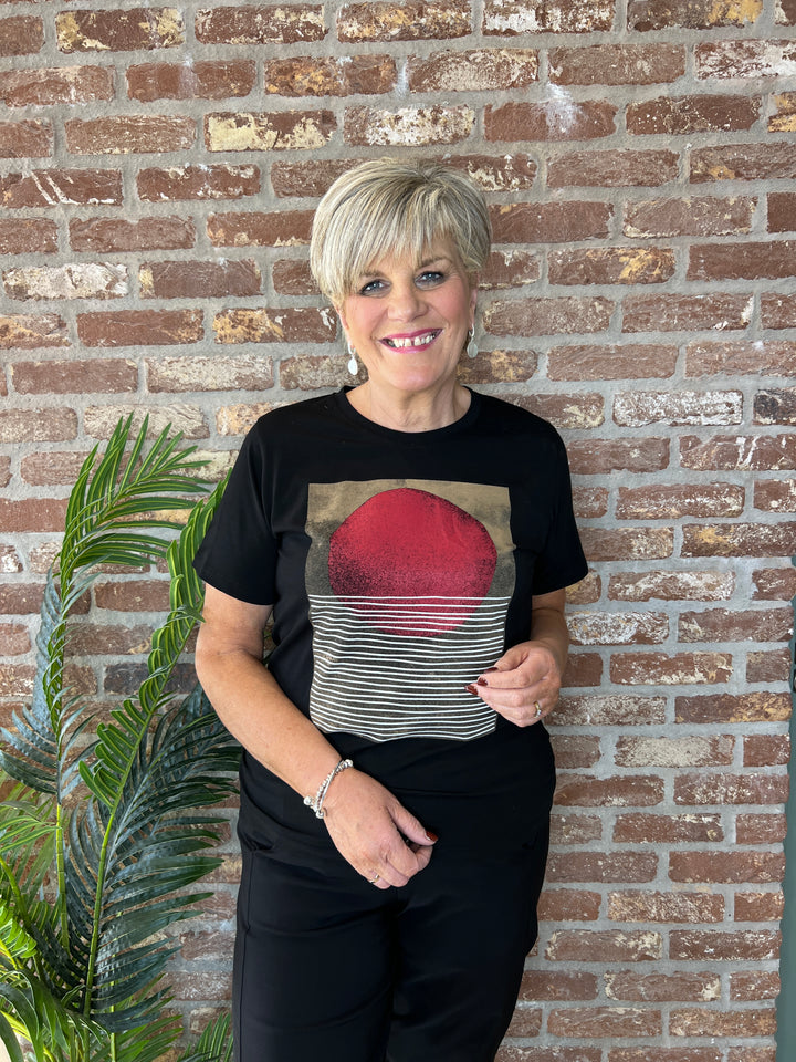 Peruzzi rising sun T-shirt in black