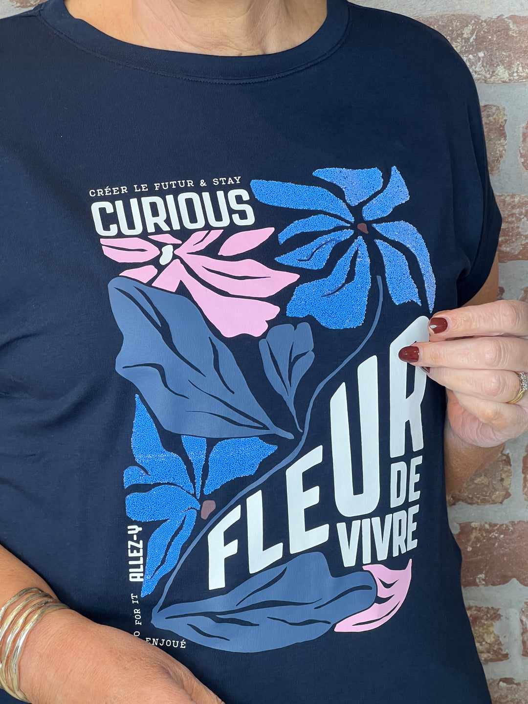 Cecil Fleur Printed t-shirt In universal Blue