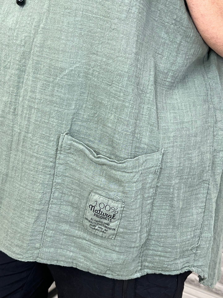 Taylor Linen Tunic In Khaki