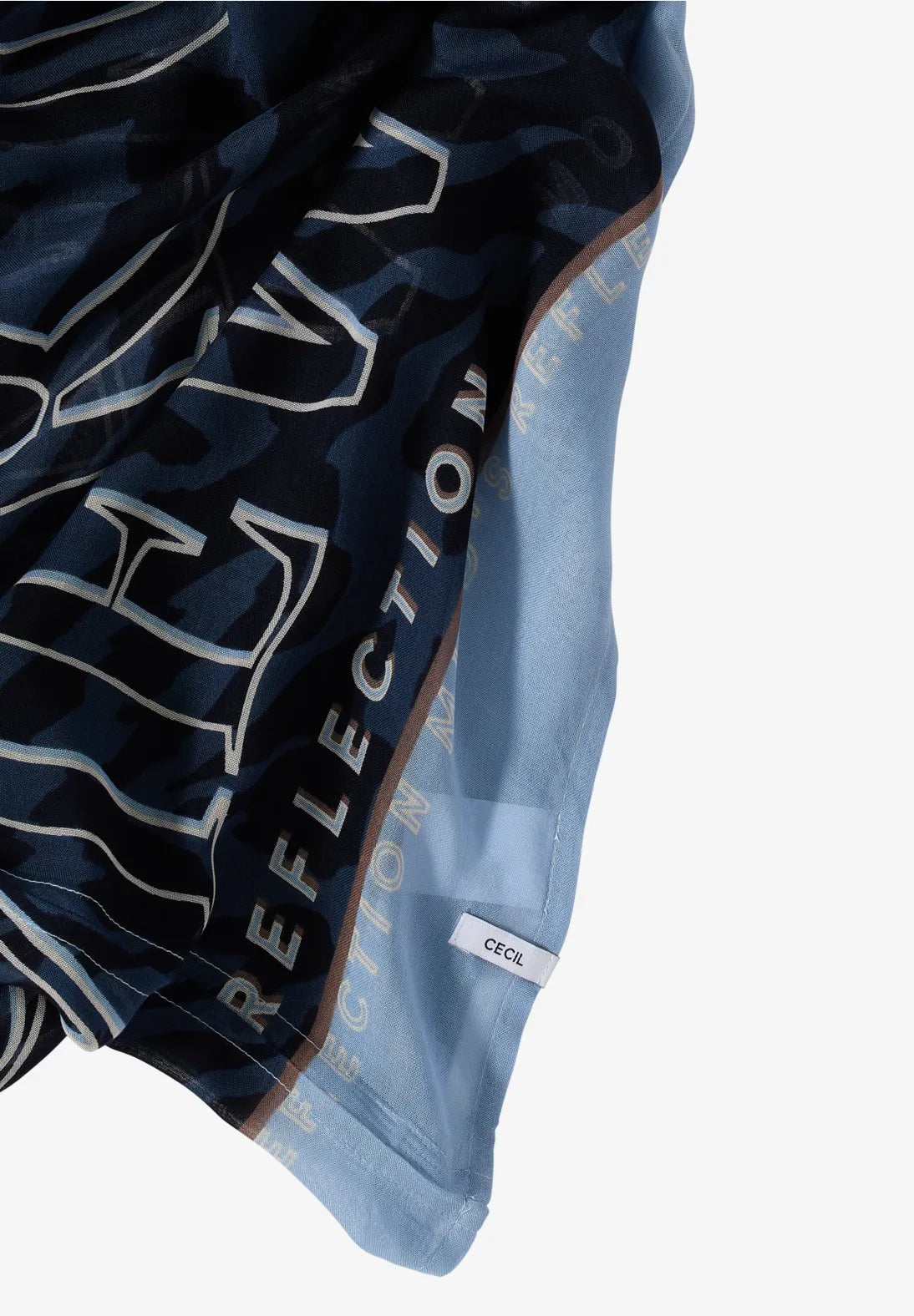 Cecil Print Loop Snood In Urban Dark Blue