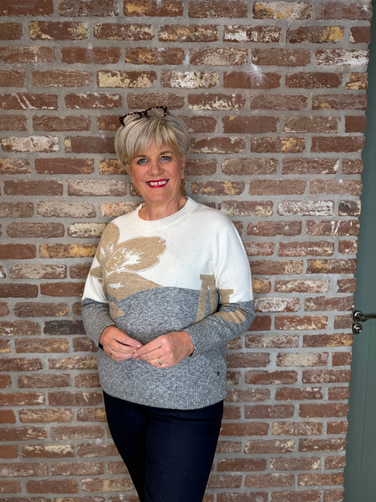 Pullover in light grey melange