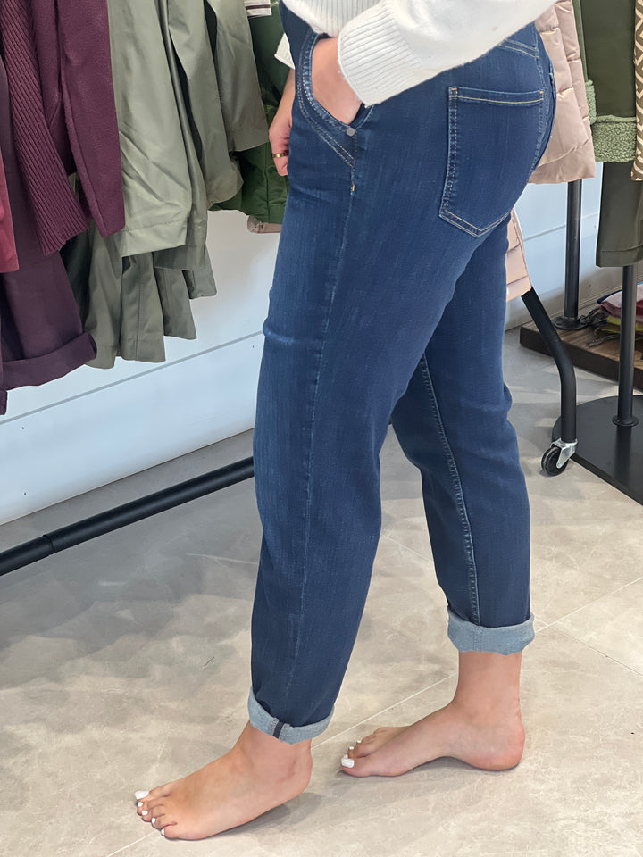 Street One Mom Jeans In Dark Blue Wash