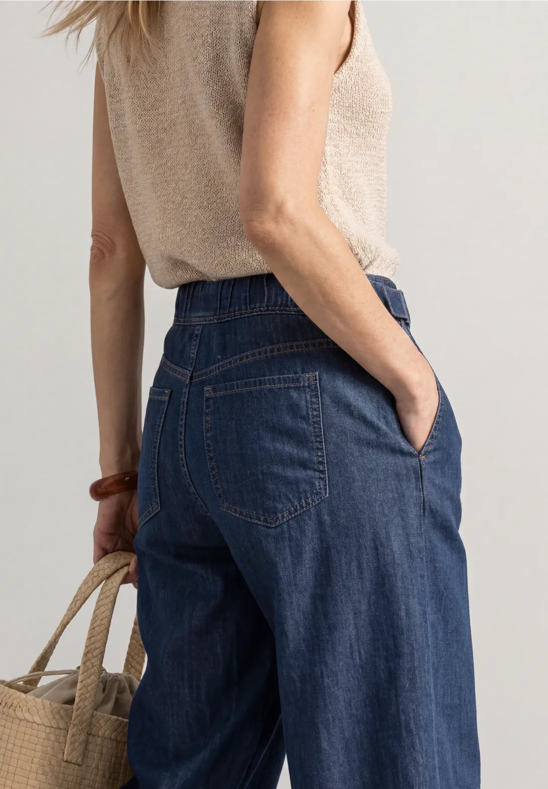 Street One Wide leg jeans in dark blue washed
