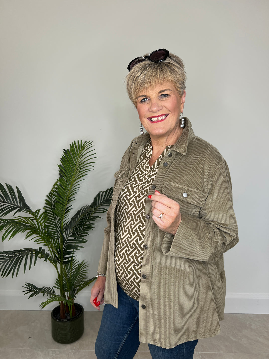 Culture Cubaela Cord Jacket In Timber Wolf