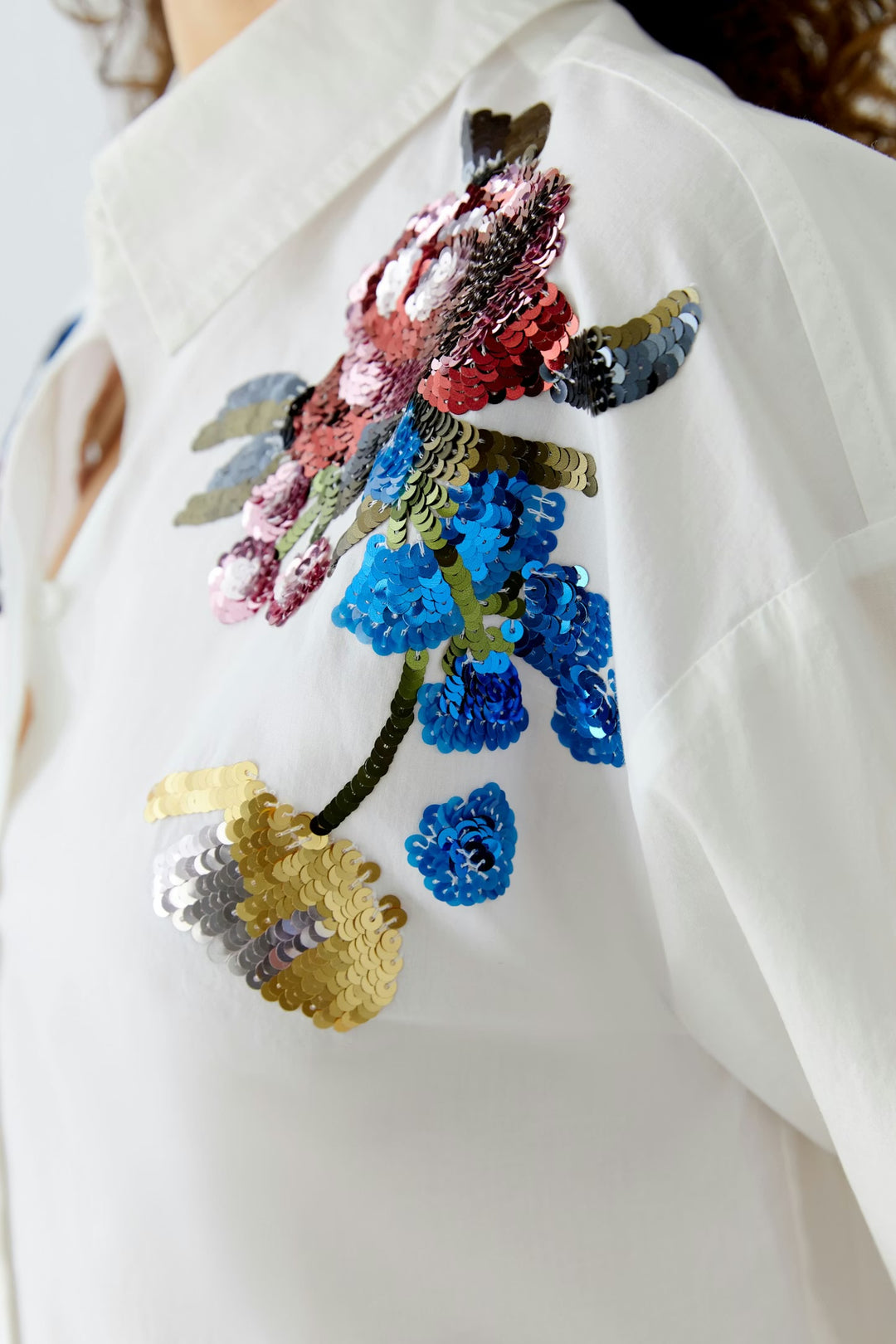 Oui embroidery shirt In optic white