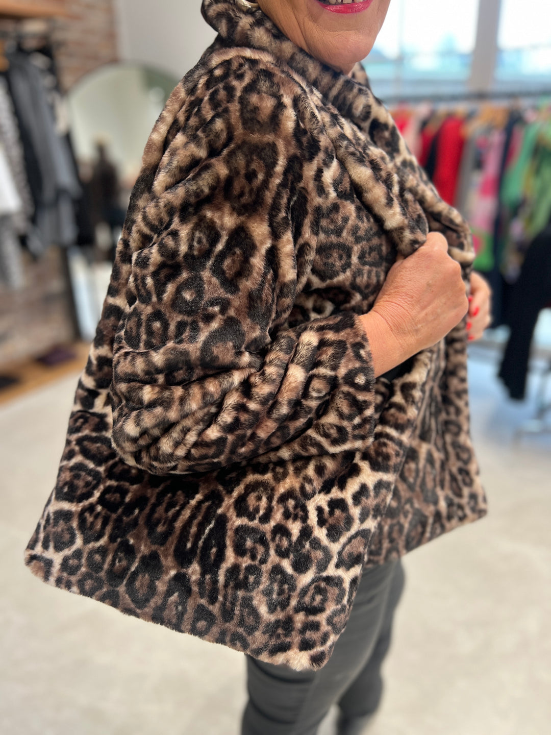 Monari Faux Fur Bag In Brownie Pattern