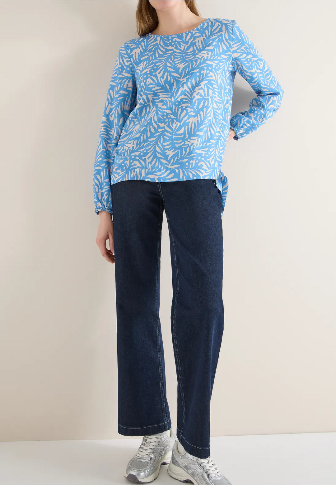 Cecil Two Tone Blouse In Fountain Blue