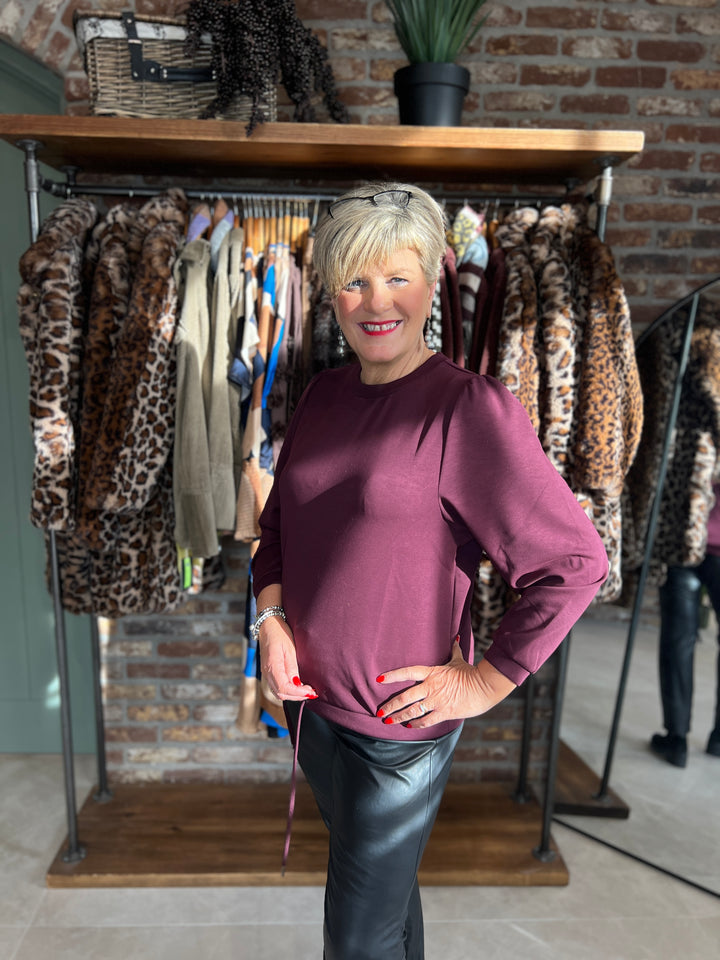 Street One Silk Look Sweatshirt In Jazz Berry