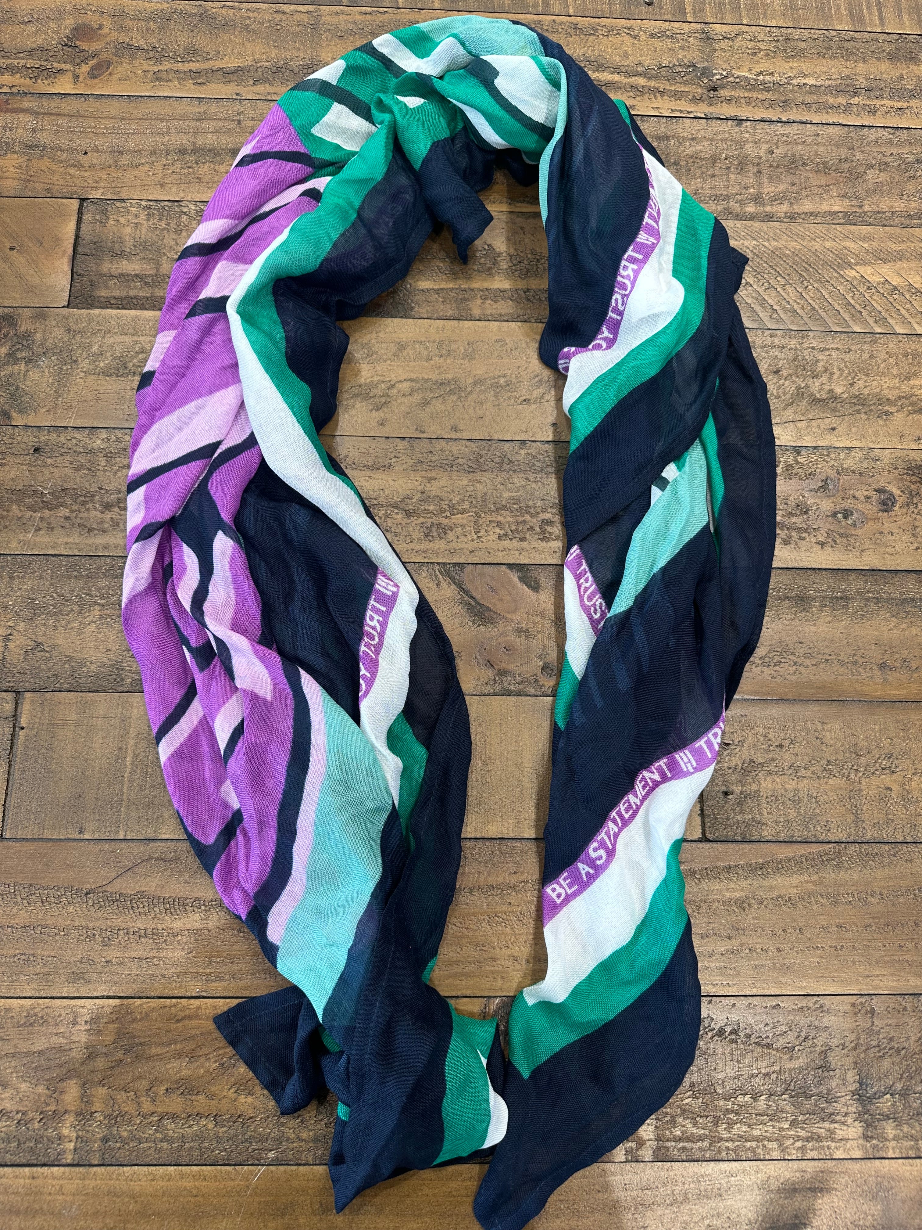 Cecil Scarf With Decorative Tape In Universal Blue