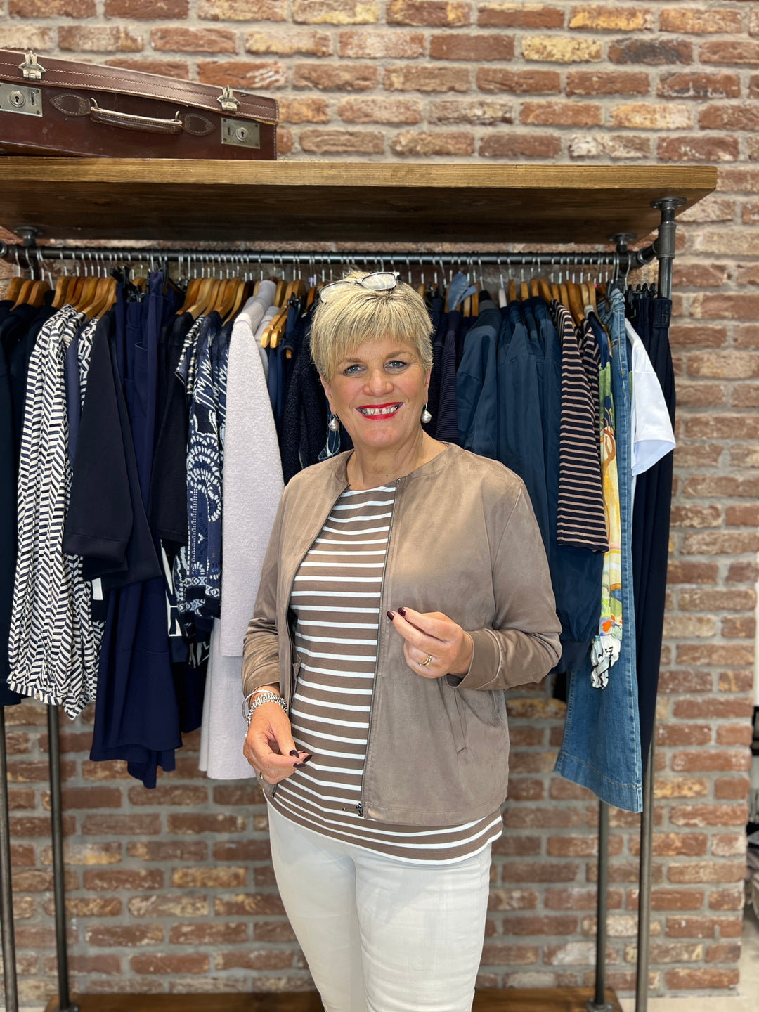 Street One Velours Jacket In Silk Brown